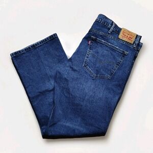 Levi Strauss 527 Mens W42 L30 Bootcut Jeans Dark Wash Denim Faded Cowboy